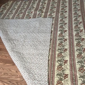 Restoration Hardware Reversible Quilt Bedspread Red Poppy Stripes Floral 95x96” - Picture 1 of 10