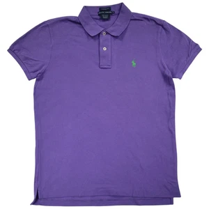 Ralph Lauren Womens Polo Shirt Size M Purple Short Sleeve Classic Fit - Picture 1 of 8