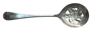 Sheffield England Silver Plated 8.5" Slotted Serving Spoon Acorn Pattern Vintage - Picture 1 of 5