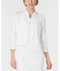 Kasper Womens Sheer Leaf Jacket, lilywhite, 6 - Picture 1 of 1