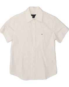 GANT Womens Short Sleeve Shirt UK 14 Large White Cotton JV07 - Picture 1 of 3