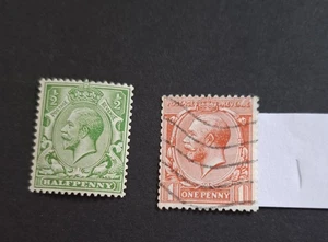 GB GV Sg 397 & 398 ½d & 1d Multiple Cypher pair. 1/2 d mint, 1d good Used. (1) - Picture 1 of 7