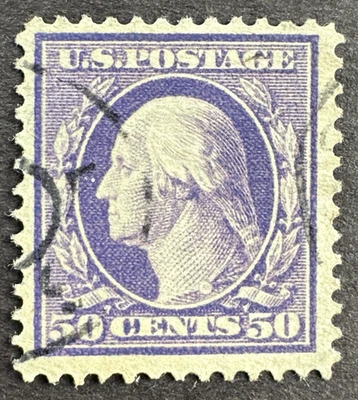 US 1909 Sc# 341 Used Stamp Perf 12 Washington 50c - Image 1 of 2