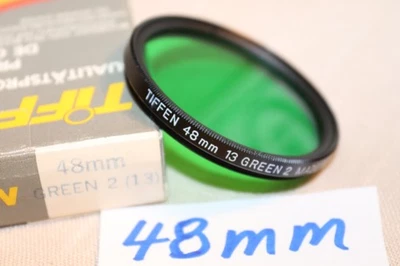 NEW Vtg TIFFEN 48mm 2 GREEN #13 FILTER USA, 48mm Medium Green 13 Filter - Mint - Image 1 of 4