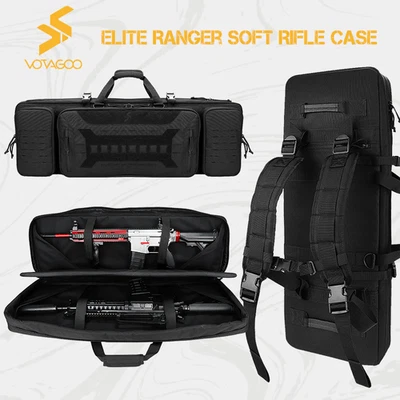 VOTAGOO Elite Ranger 36" Black Soft Double Rifle Case 2 Rifles 2 Pistols - Image 1 of 4