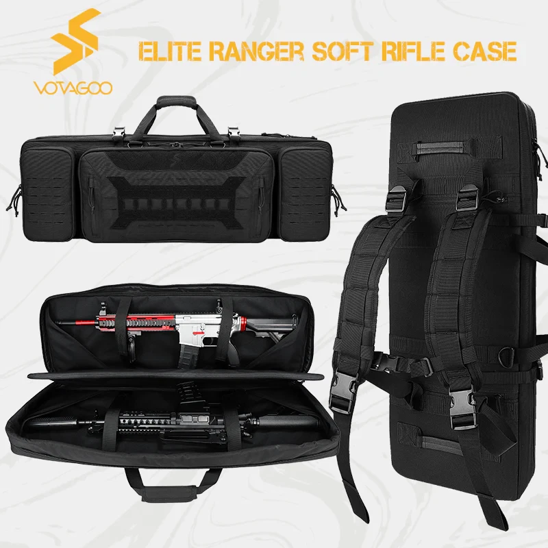 VOTAGOO Elite Ranger 36" Black Soft Double Rifle Case 2 Rifles 2 Pistols - Image 1 of 4
