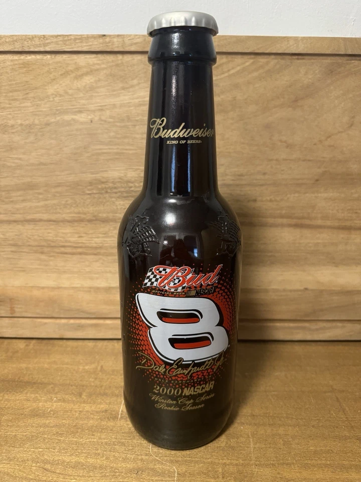 Budweiser Dale Earnhardt Jr Nascar Winston Cup Rookie 2000 botella de vidrio de 15 pulgadas Foto 1 de 4