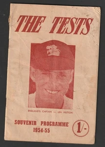 SOUVENIR CRICKET PROGRAMME 1954-55. "THE TESTS" ENGLAND v AUSTRALIA - Picture 1 of 1