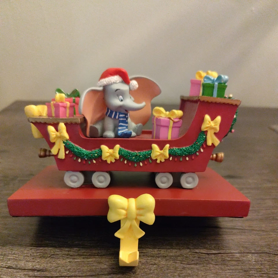 Disney Dumbo Christmas Sleigh Decoration Stocking Holder Mantle Decor Holiday - Image 1 of 4