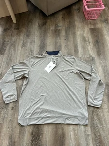 Polo de rendimiento Rhoback gris jaspeado a rayas para hombre talla 2XL logotipo bobcat en la parte posterior - Imagen 1 de 5
