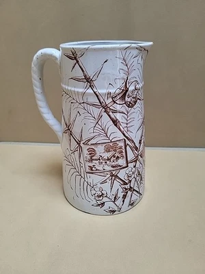 JH Davis Chatsworth Brown Antique Jug English Pottery - Image 1 of 4