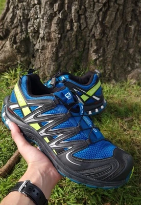  Salomon XA pro 3d blue/lime outdoor trail shoes US 8.5  - image 1 of 4