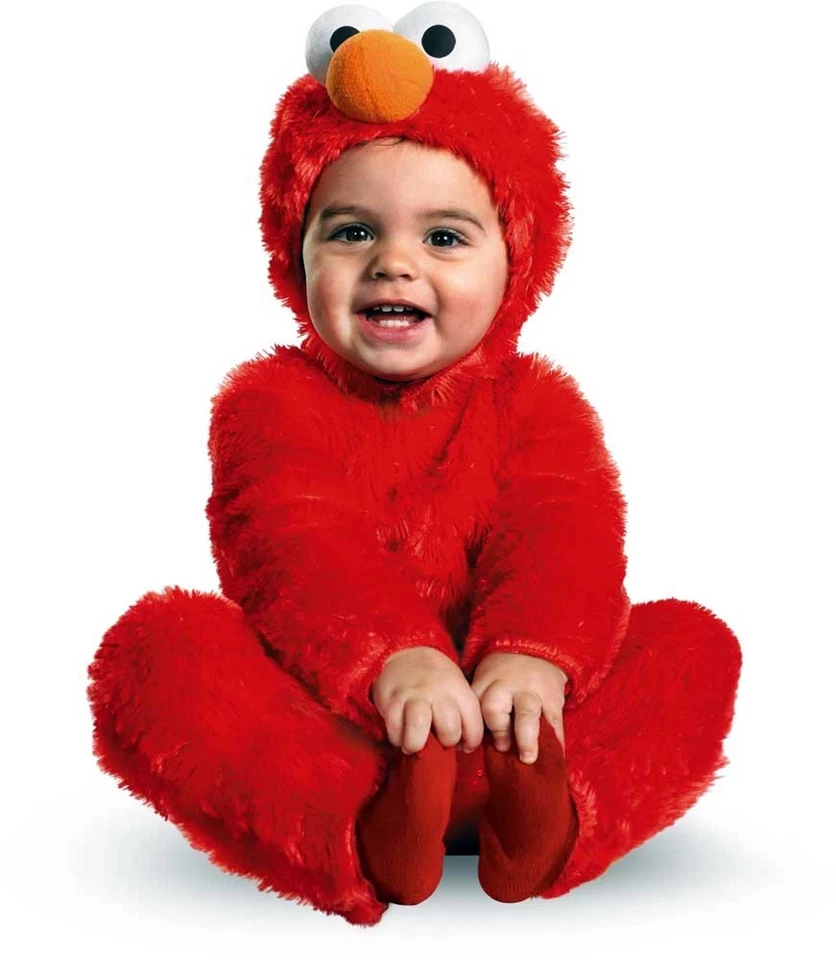 Disfraz de Halloween cómodo de piel de Elmo de Plaza Sésamo con licencia para niños pequeños talla S/P Foto 1 de 4