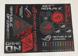 Republic of Gamers Sticker Sheet Asus ROG Decal - Photo 1/1