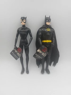 Lote de figuras 1992 Applause D.C Comics Batman Returns: Batman con capa y Catwoman  Foto 1 de 4