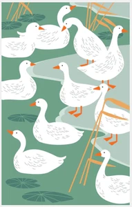Ducks Cotton Kitchen Tea Towel – Farmyard Theme - Picture 1 of 1