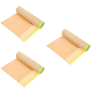 3 Rolls Pre Taped Masking Film Floor Covering for Painting Paper Car - Picture 1 of 8