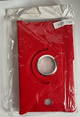 Samsung Galaxy Tab 4 8.0 Inch SM-T330 360 Rotating Leather Case Cover  - RED - Image 1 of 2