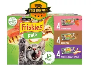 Purina Friskies Pate Salmon Turkey Mixed Grilled Wet Cat Food, 5.5 oz Cans 12 ct - Picture 1 of 7