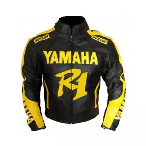 Yamaha Motorcycle Leather Jacket 100% Genuine Leather Biker Racing Sports Jacket - Picture 1 of 3