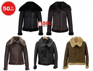 Ladies Real B3 Sheepskin Jacket Short Fitted fashion Bomber Style Jacket NV-43 - Picture 1 of 23