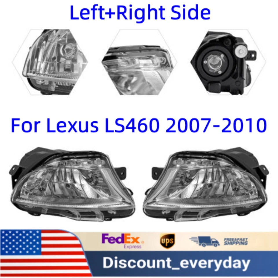 Fog Light Left+Right Side Front Bumper Fog Lamp For 2007 2008 -2010 Lexus LS460 - Image 1 of 4