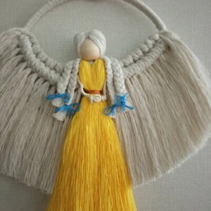 Macrame Angel Wall Decor NEW Tapestry Boho Hanging Home Woven Bohemian Handmade - Picture 1 of 5