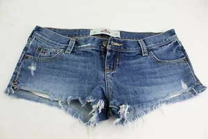 Pantaloncini jeans donna Hollister tagliati taglia 1 vita 25 - Foto 1 di 6