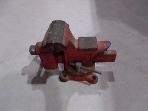 VINTAGE 03 1/2 COLUMBIAN CLEVELAND SWIVEL RED BENCH VISE - Picture 1 of 4