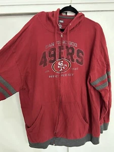 NFL Team Apparel San Francisco 49ers Red Full Zip Hoodie Size 4XT - Picture 1 of 3
