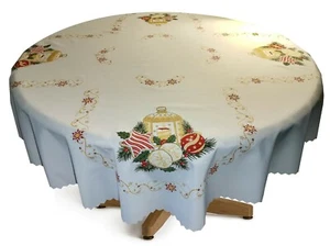 Mantel Redondo de Navidad BLANCO 140x140cm Regalo (55""x55"") Regalo Perfecto - Imagen 1 de 3
