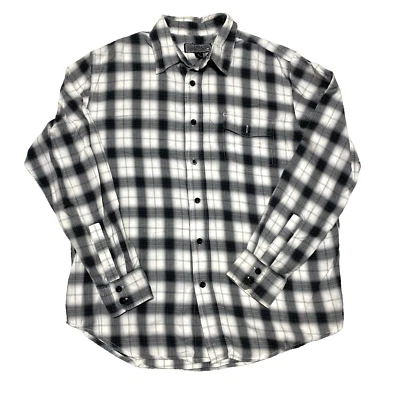 Camisa a Cuadros Anchor Azul Guinga Para Hombre Grande Con Botones Manga Larga Gris Blanco Foto 1 de 4