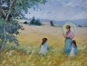 Jeanette Leuers Original Oil Painting Summertime Landscape French Impressionist - Picture 1 of 4
