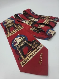 Vintage Norman Rockwell Santa Making a List Weihnachten rote Krawatte Seide 1994 - Bild 1 von 3