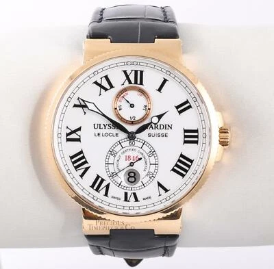 Ulysse Nardin Maxi Marine Chronometer 43mm 266-67/40 White Roman Dial Navy Strap - Image 1 of 4