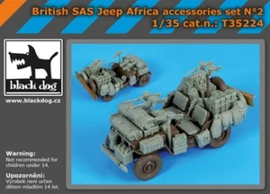 BLACK DOG SET ACCESSORI RESINA BRITISH SAS JEEP AFRICA 1:35 T35224 - Foto 1 di 1
