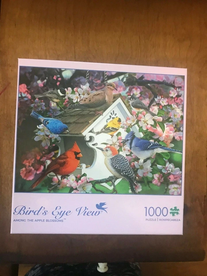 Rompecabezas Among the Apple Blossoms Birds Eye Nuevo 1000 piezas Buffalo Games Foto 1 de 4