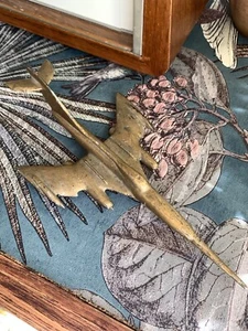 Scrivania Vintage Souvenir Metallo Bronzo Modello Aereo Sovietico URSS - Foto 1 di 7