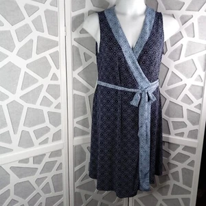 Motherhood Maternity Large Sleeveless Nursing Wrap Dress Blue - Picture 1 of 5