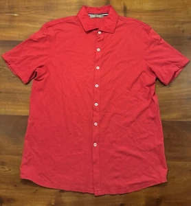 Raffi Linea Uomo Men’s Red Button up Short Sleeve Sz L - Picture 1 of 7