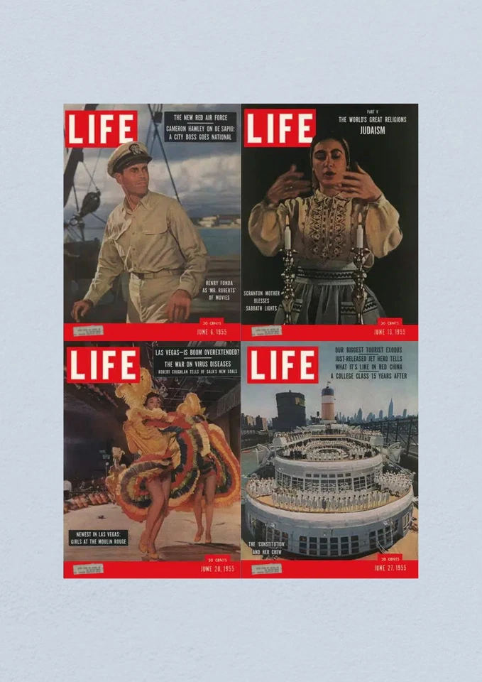 Life Magazine Lot of 4 Full Month of June 1955 6, 13, 20, 27 Civil Rights Era Foto 1 de 1
