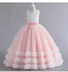Flower Girl Dress Sequins Wedding Princess Dress Birthday Costume Party Holiday - Picture 1 of 8