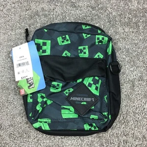 Minecraft Crossbody Bag Black Creeper All Over Print Zip Mojang Video Game NWT - Picture 1 of 7