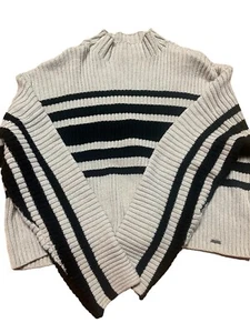 Hollister XS Long Sleeve Tan with Black Stripe Cropped Sweater - Picture 1 of 6