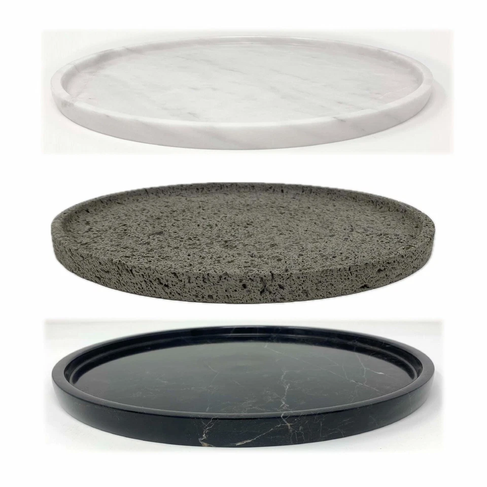 Unikat Servierplatte Marmor, Lava Adventskranz Tablett  Ablage Schwarz Grau Weiß - Bild 1 von 1
