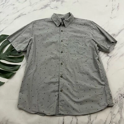 Camisa con botones Mountain Hardwear para hombre talla L gris estampado natural manga corta Foto 1 de 4