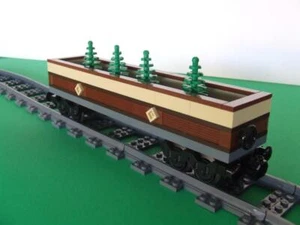 Custom Train Car Built With New Lego Bricks Fits 10194 Emerald Night Set = MOC - Picture 1 of 4