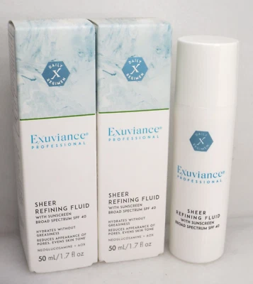 EXUVIANCE PROFESSIONAL SHEER REFINING FLUID SUNSCREEN SPF 40 1.7 OZ NWB LOT OF 2 - Image 1 of 4