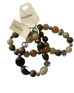 Neu Erica Lyons Perlen Armband 3 Stränge Mehrfarbig Neu mit Etikett - Bild 1 von 5