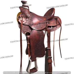 Leder Öl Western A Fork Wade Baum Seil Ranch Premium Leder Pferdesattel - Bild 1 von 1